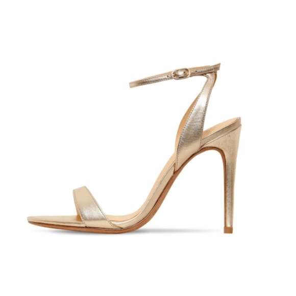 - NEW Alexandre Birman Santine Lea Golden Sandal Heel 0731